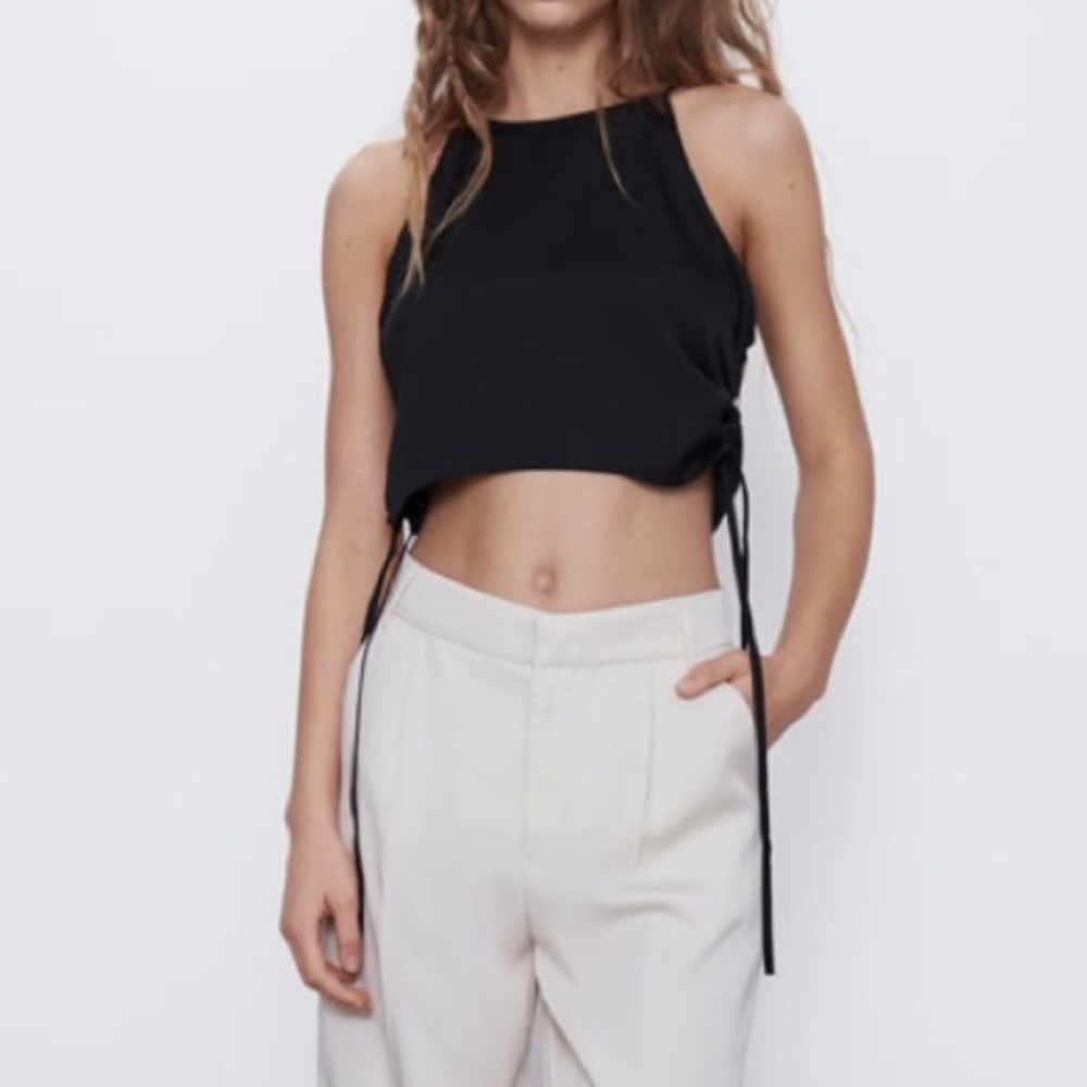 ZARA BLACK CROP TOP